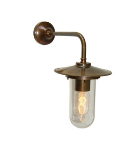 Florin Outdoor Wall Light Antique Brass Clear Glass IP65
