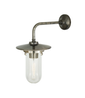 Florin Outdoor Wall Light Antique Silver Clear Glass IP65
