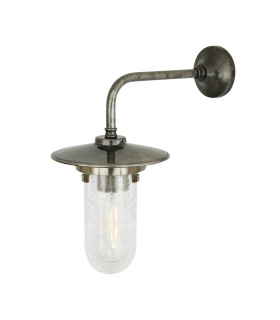 Florin Outdoor Wall Light Antique Silver Crackled Glass IP65