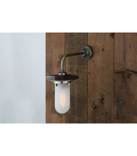 Florin Outdoor Wall Light Antique Silver Frosted Glass IP65-1