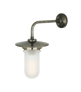 Florin Outdoor Wall Light Antique Silver Frosted Glass IP65-2