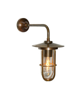 Lena Outdoor Wall Light Antique Brass Clear Glass IP65
