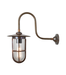 Fabo Outdoor Wall Light Antique Brass Clear Glass IP65