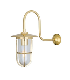 Fabo Outdoor Wall Light Polished Brass Clear Glass IP65