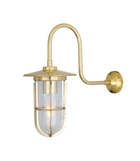 Fabo Outdoor Wall Light Polished Brass Crackled Glass IP65