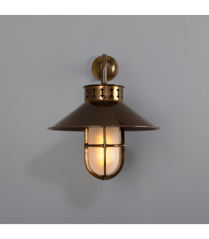 Boyd Single Arm Wall Light Antique Brass-2