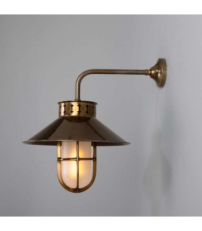 Boyd Single Arm Wall Light Antique Brass-3