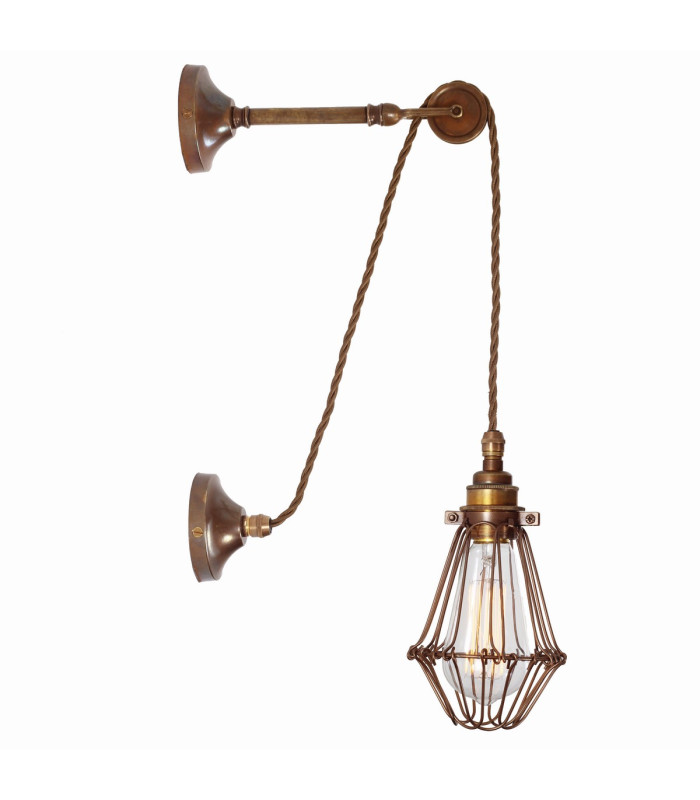 Apoch Wall Light Antique Brass Bronze Cage-2
