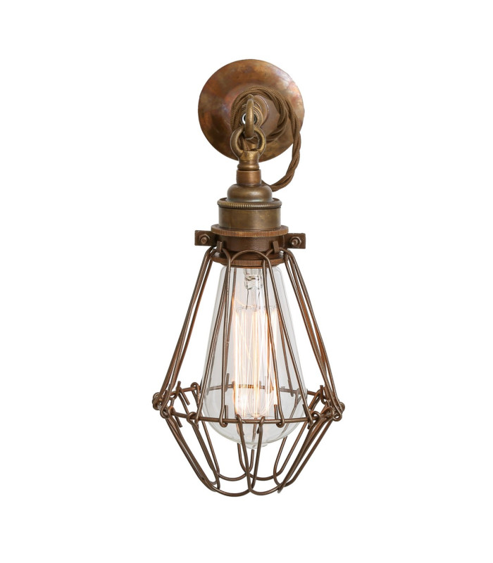 Edom Wall Light Antique Brass Bronze Cage-1