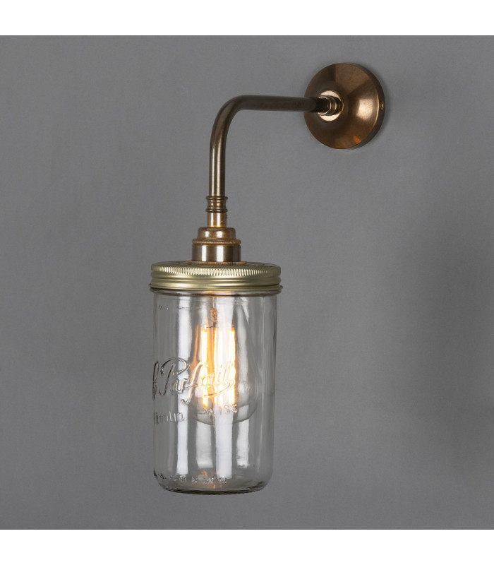 Jam Jar Wall Light Antique Brass-1