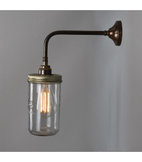 Jam Jar Wall Light Antique Brass-2
