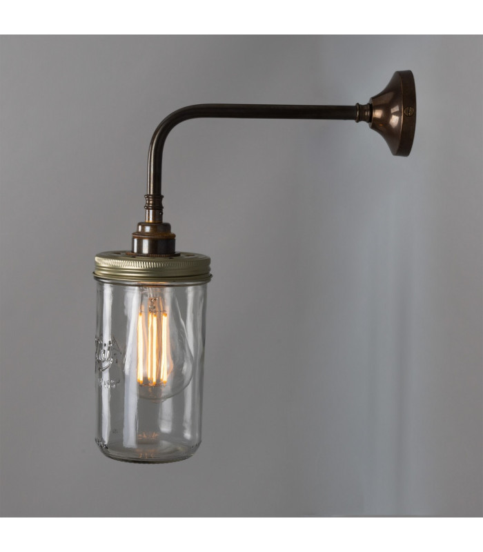Jam Jar Wall Light Antique Brass-2