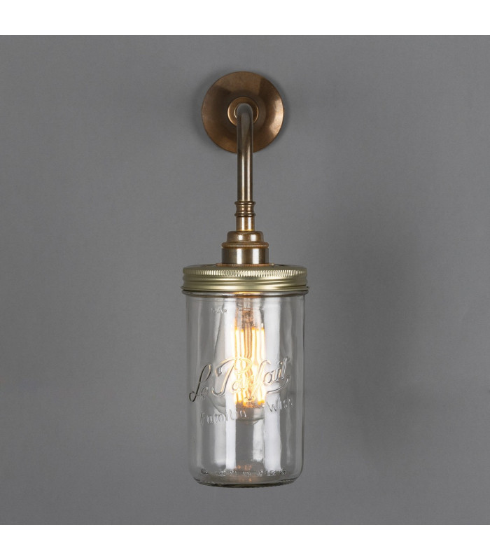 Jam Jar Wall Light Antique Brass-3