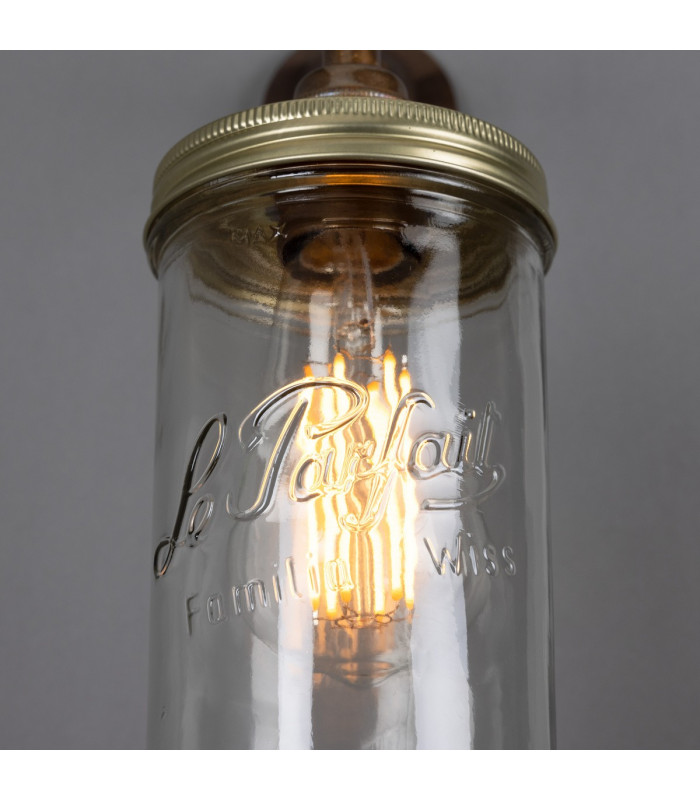 Jam Jar Wall Light Antique Brass-4