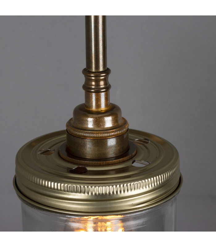 Jam Jar Wall Light Antique Brass-5