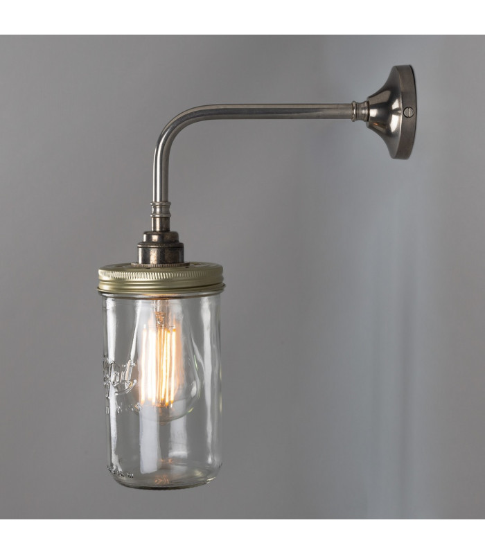 Jam Jar Wall Light Antique Silver-2