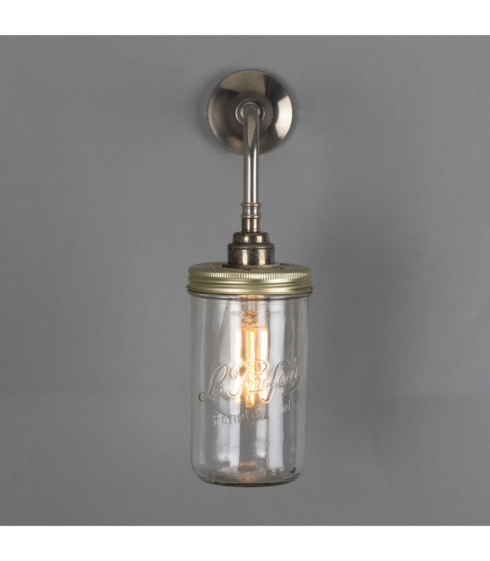 Jam Jar Wall Light Antique Silver-3