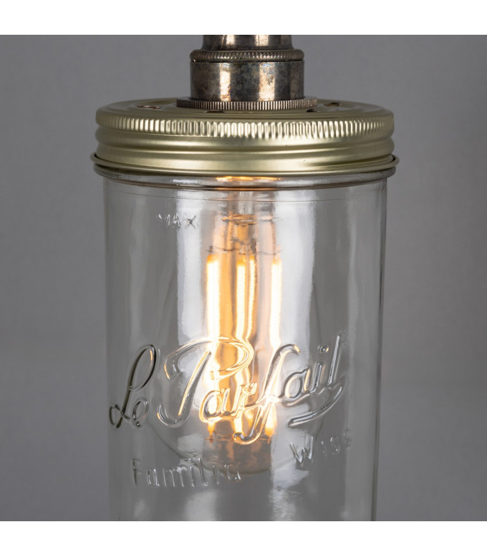 Jam Jar Wall Light Antique Silver-4