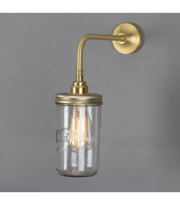 Jam Jar Wall Light Satin Brass-1