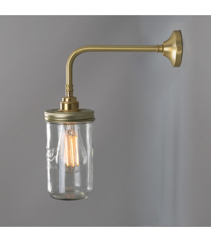 Jam Jar Wall Light Satin Brass-2