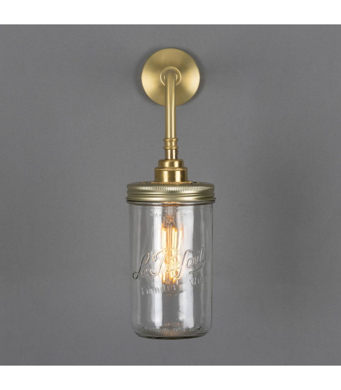 Jam Jar Wall Light Satin Brass-3