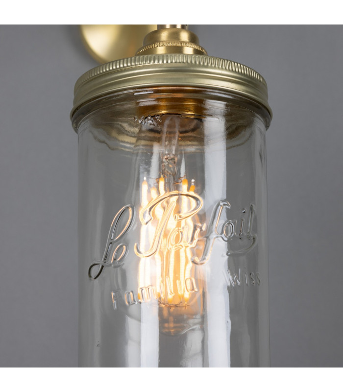 Jam Jar Wall Light Satin Brass-4