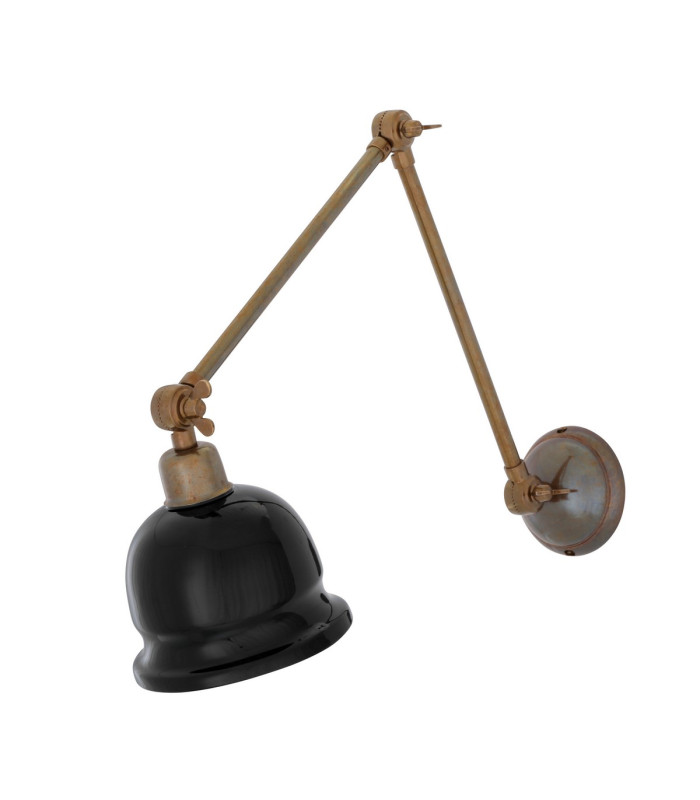 Nico Poster Light Antique Brass Black Shade