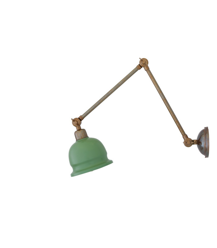 Nico Poster Light Antique Brass Sage Green Shade-3