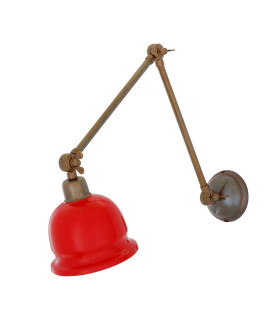 Nico Poster Light Antique Brass Red Shade