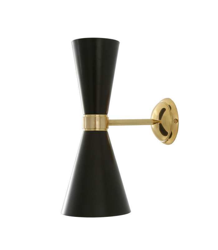 Cairo Wall Light Polished Brass Matt Black-1