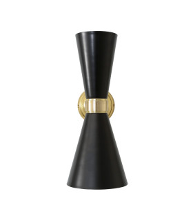 Cairo Wall Light Polished Brass Matt Black-2