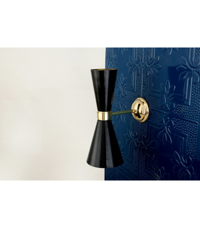 Cairo Wall Light Polished Brass Matt Black-3