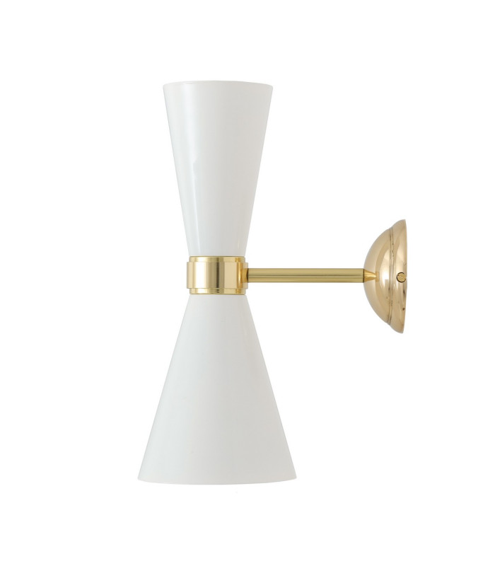Cairo Wall Light Polished Brass White-1