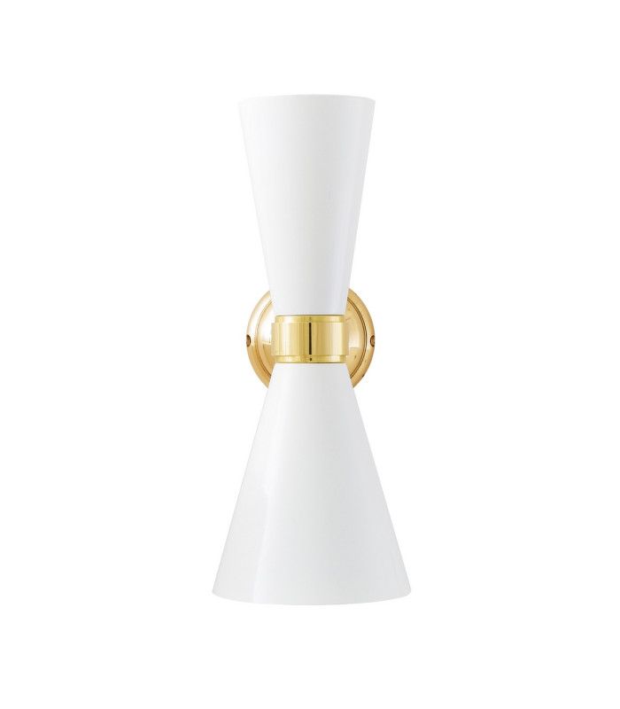 Cairo Wall Light Polished Brass White-2