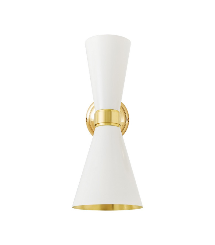 Cairo Wall Light Polished Brass White-3
