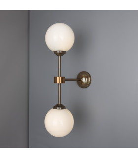 Yaounde Globe Wall Light Antique Brass-1