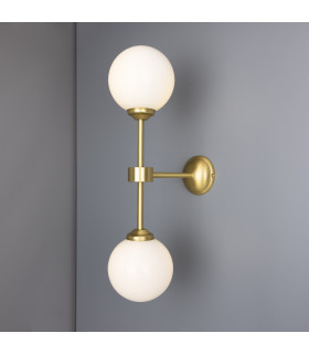 Yaounde Globe Wall Light Satin Brass-1