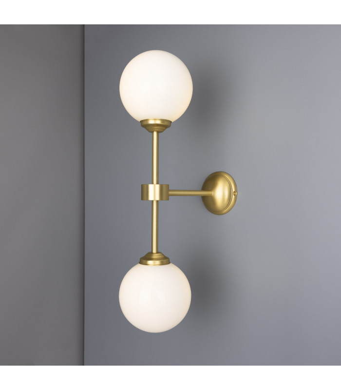 Yaounde Globe Wall Light Satin Brass-1