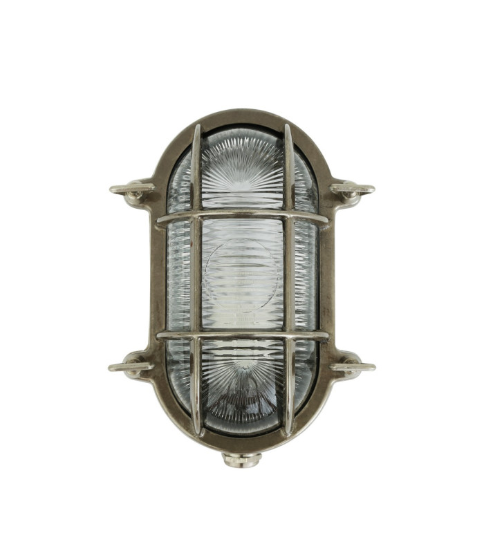 Ruben Outdoor Small Oval Bulkhead Antique Silver IP54-1