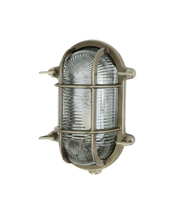 Ruben Outdoor Small Oval Bulkhead Antique Silver IP54-2