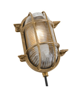 Ruben Outdoor Small Oval Bulkhead Natural Brass IP54-3