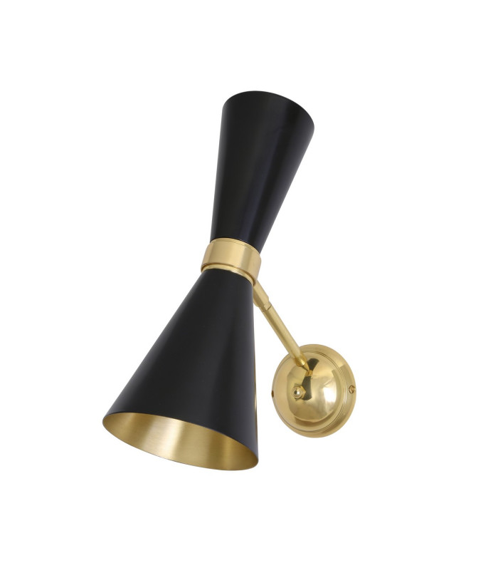 Cairo Adjustable Wall Light Polished Brass Matt Black