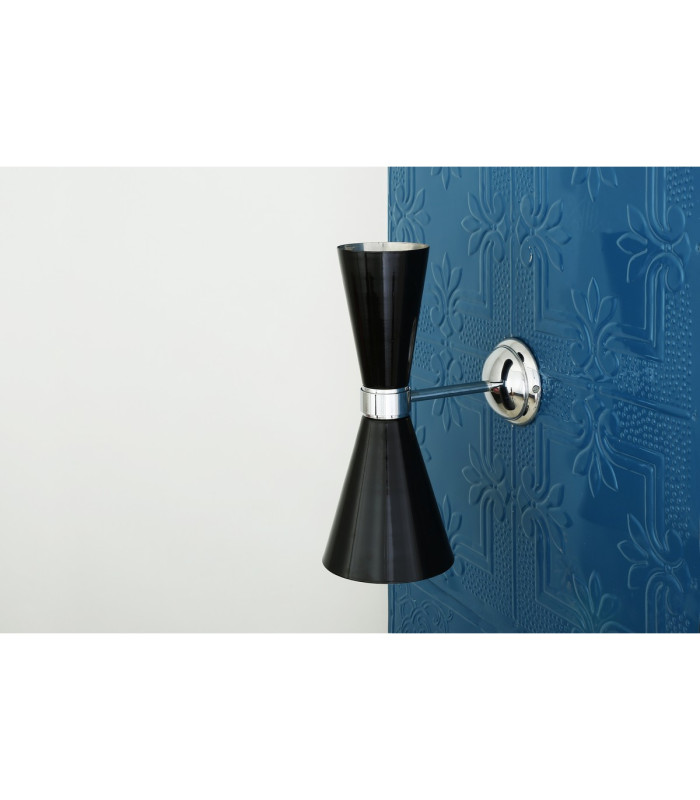 Cairo Wall Light Chrome Matt Black-1