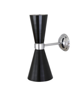 Cairo Wall Light Chrome Matt Black-2