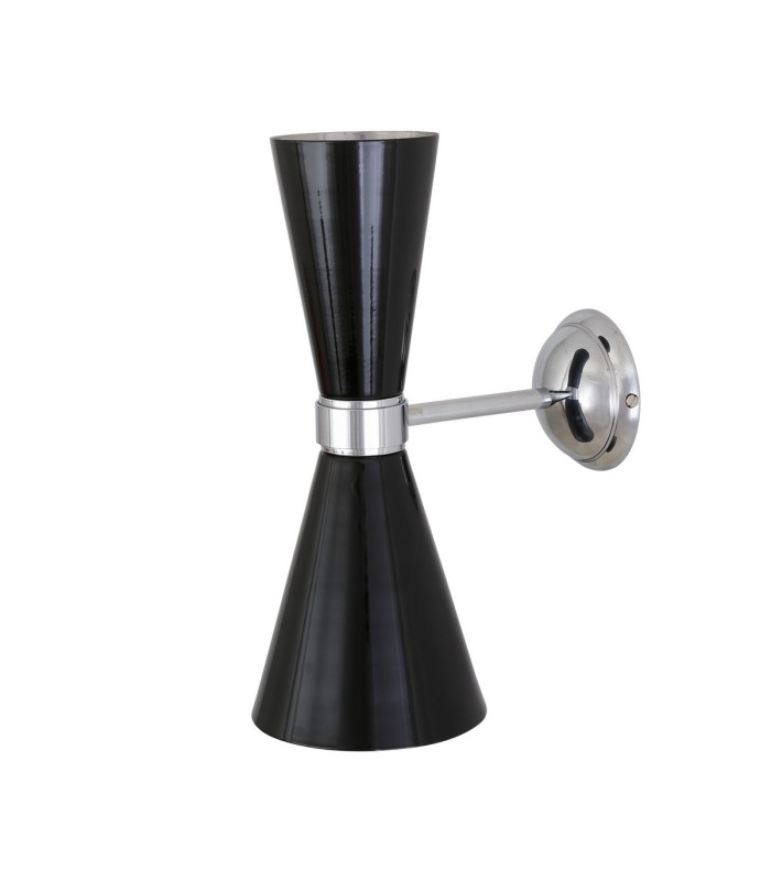 Cairo Wall Light Chrome Matt Black-2