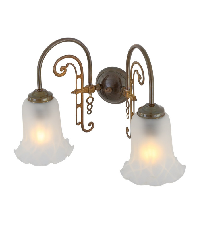 Medan Double Wall Light Antique Brass-3
