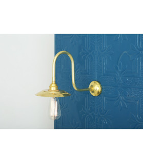 Reznor Outdoor Swan Neck Wall Light Polished Brass-1