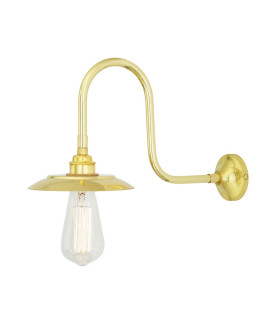 Reznor Outdoor Swan Neck Wall Light Polished Brass-2