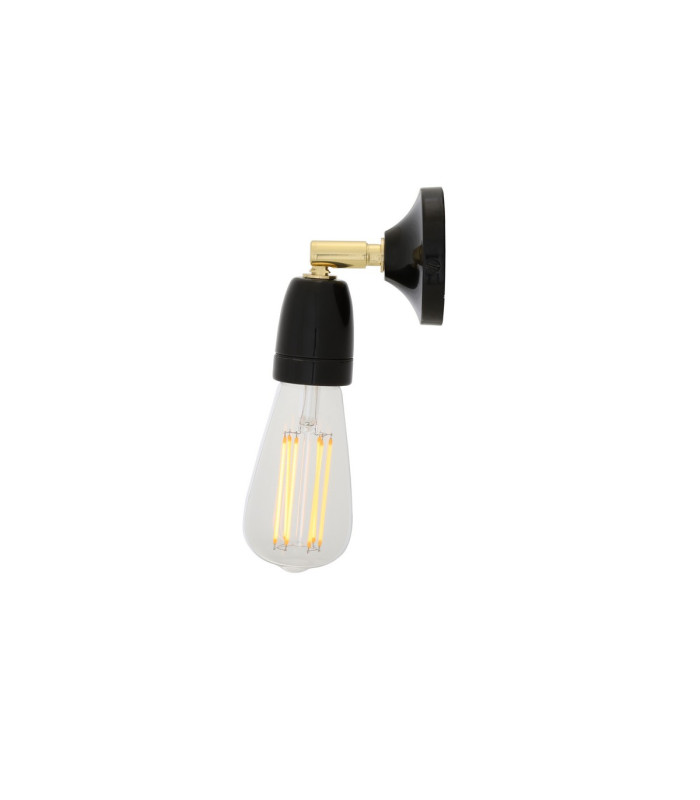 Caltra Wall Light Black & Brass-3