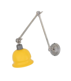 Nico Poster Light Antique Silver Yellow Shade